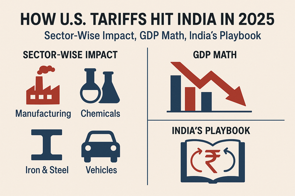 How U.S. Tariffs Hit India in 2025: Sector‑Wise Impact, GDP Math, India’s Playbook